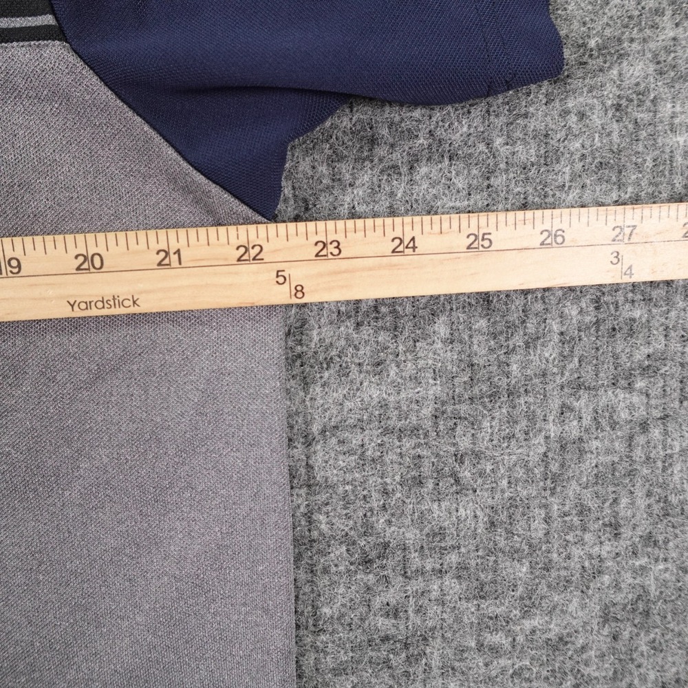 Peter Millar Polo Shirt Mens Large Blue Striped Band Lightweight Polyester Blend - Picture 8 of 9